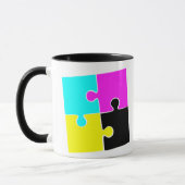 CMYK Jigsaw Pieces Tasse (Links)