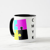 CMYK Jigsaw Pieces Tasse (Vorderseite Links)