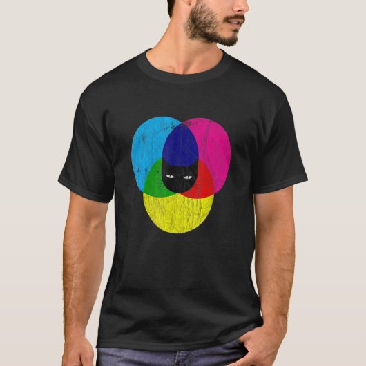 CMYK Katzen-Designer T-Shirt (Vorderseite)