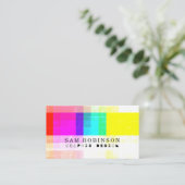 CMYK LFi Bright Bunte Grunge Cool Visitenkarte (Stehend Vorderseite)