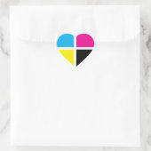 cmyk-Liebe Herz-Aufkleber (Tasche)