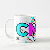 CMYK Paint Spritzer Monogram Kaffeetasse (Links)