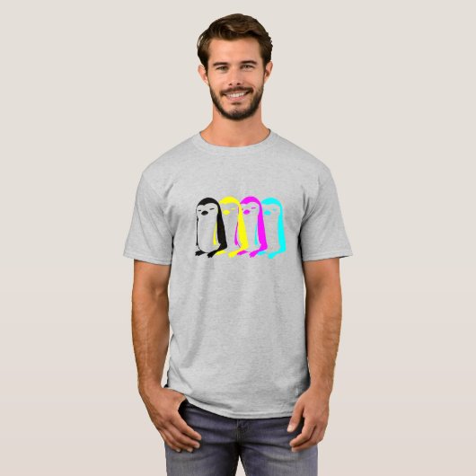 CMYK-Pinguine T-Shirt (Vorne ganz)