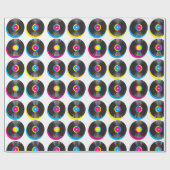 CMYK Pop Art Vinyl Platten 80er Stil helle Farben Geschenkpapier (Flach)