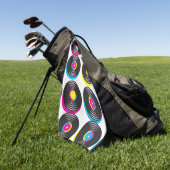 CMYK Pop Art Vinyl Platten 80er Stil helle Farben Golfhandtuch (Gras)