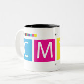 CMYK pressen Farben vor Zweifarbige Tasse (Vorderseite Links)