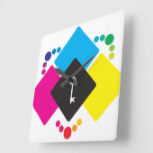 CMYK QUADRATISCHE WANDUHR (Winkel)