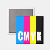 CMYK - quadratischer Magnet (Vorderseite/Rückseite)