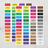 CMYK- und Hex-Code-Farbenbeispiele (Vorne/Hinten)