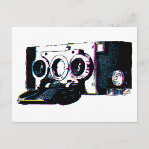 CMYK Vintag Camera Picture Pop Art Postkarte