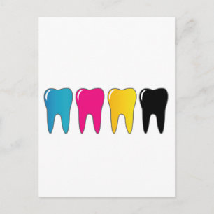 CMYK Zahn Postkarte