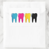 CMYK Zahn Rechteckiger Aufkleber (Tasche)