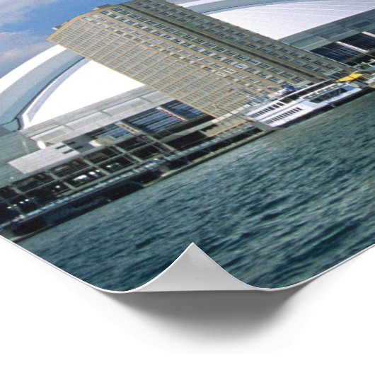 CN Tower and Skydome in Toronto, Ontario, Poster (Ecke)