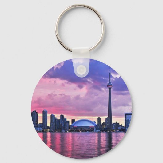 CN Tower : Aussicht von der Innenstadt Torontos Schlüsselanhänger (Vorderseite)