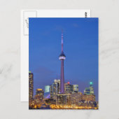 CN Tower Illumined at Night in Toronto Kanada Postkarte (Vorne/Hinten)