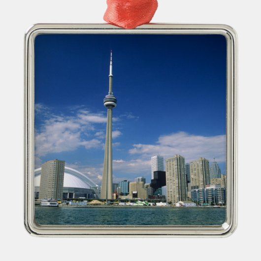 CN Tower und Skydome in Toronto, Ontario, Ornament Aus Metall (Vorne)