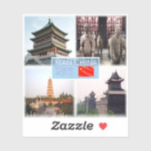 CN Xi An - Bell Tower - Terracotta armee Shaanxi Aufkleber (Blatt)