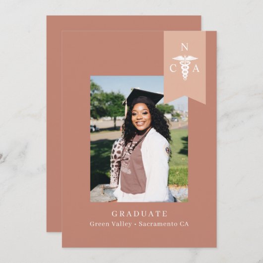 CNA Abschluss Foto Pink Nurse Abschluss Einladung (Vorne/Hinten)