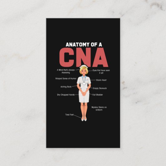 CNA Anatomy Nurse Certified Nurse Assistant Visitenkarte (Vorderseite)