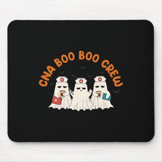 Cna Boo Crew Nurse Retro Funny Ghost Halloween Mousepad (Vorne)