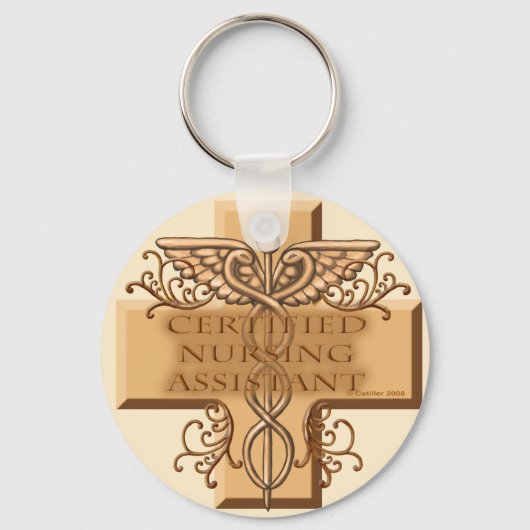 CNA Caduceus custom name Keychain Schlüsselanhänger (Vorderseite)