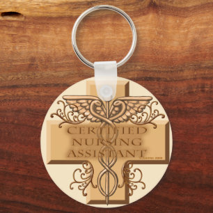 CNA Caduceus custom name Keychain Schlüsselanhänger