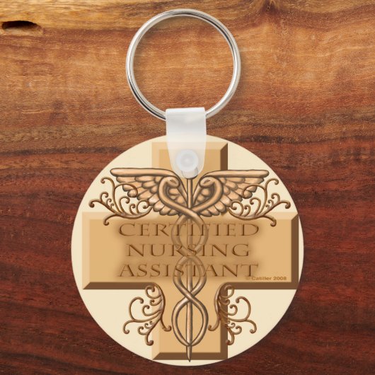 CNA Caduceus custom name Keychain Schlüsselanhänger (Vorderseite)