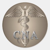 CNA Caduceus Runder Aufkleber (Vorderseite)
