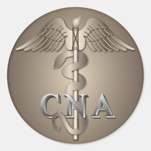 CNA Caduceus Runder Aufkleber