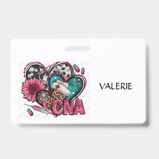 CNA Certified Nurse Aid Name Badge Ausweis (Vorderseite)