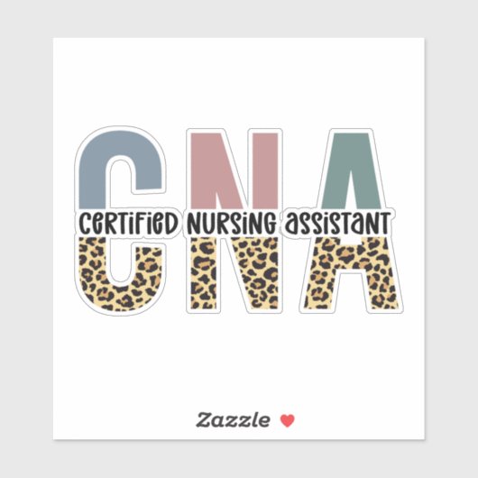 CNA Certified Nursing Assistant Cheetah Print Aufkleber (Blatt)