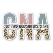 CNA Certified Nursing Assistant Cheetah Print Aufkleber (Vorderseite)