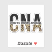 CNA Certified Nursing Assistant Cheetah Print Aufkleber (Blatt)