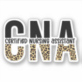 CNA Certified Nursing Assistant Cheetah Print Aufkleber (Vorderseite)