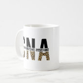 CNA Certified Nursing Assistant Cheetah Print Kaffeetasse (Vorderseite Links)