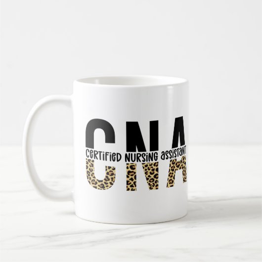 CNA Certified Nursing Assistant Cheetah Print Kaffeetasse (Links)