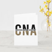CNA Certified Nursing Assistant Cheetah Print Karte (Gelbe Blume)