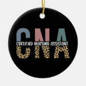 CNA Certified Nursing Assistant Cheetah Print Keramik Ornament (Vorne)