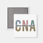 CNA Certified Nursing Assistant Cheetah Print Magnet (Vorderseite/Rückseite)