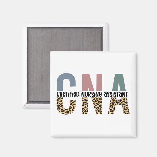 CNA Certified Nursing Assistant Cheetah Print Magnet (Vorderseite/Rückseite)