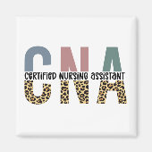CNA Certified Nursing Assistant Cheetah Print Magnet (Vorne)