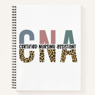 CNA Certified Nursing Assistant Cheetah Print Notizblock