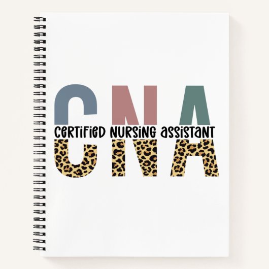 CNA Certified Nursing Assistant Cheetah Print Notizblock (Vorderseite)
