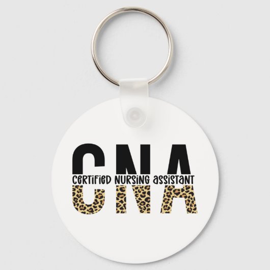 CNA Certified Nursing Assistant Cheetah Print Schlüsselanhänger (Vorderseite)