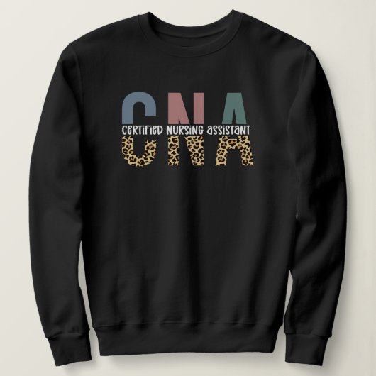 CNA Certified Nursing Assistant Cheetah Print Sweatshirt (Design vorne)
