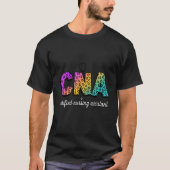 Cna Certified Nursing Assistant Leopard Rainbow Co T-Shirt (Vorderseite)
