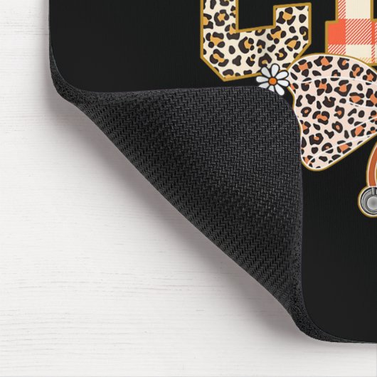 Cna Fall Kariert Leopard Bow Stethoscope Mousepad (Ecke)