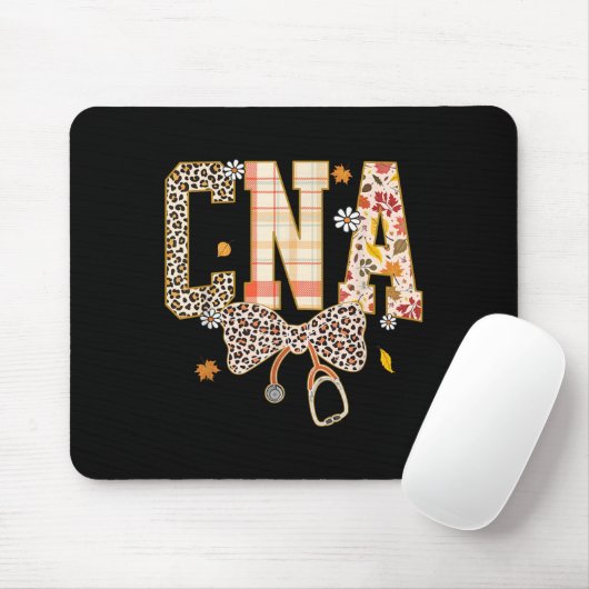 Cna Fall Kariert Leopard Bow Stethoscope Mousepad (Mit Mouse)