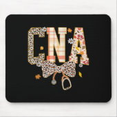 Cna Fall Kariert Leopard Bow Stethoscope Mousepad (Vorne)