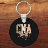 Cna Fall Kariert Leopard Bow Stethoscope Schlüsselanhänger (Vorderseite)